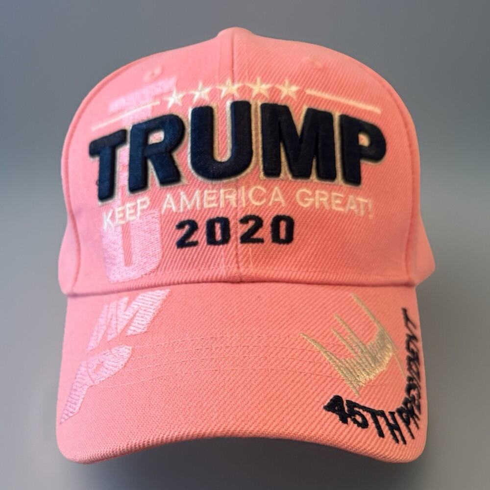 Trump Keep America Great! 2020 45th President Signature Pink Cotton Hat Cap